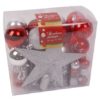 ADDOBBI-NATALIZI-Kit-di-44-pezzi-per-albero-di-Natale-Ghirlande-palline-e-puntale-Tema-cromatico-ROSSO-e-ARGENTO-0-0