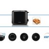 Philips-HD259790-Tostapane-Nero-con-pinza-per-sandwich-650-W-Daily-Collection-colore-nero-0-0